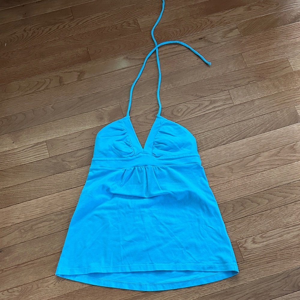 Moda International Blue Halter Tank Top